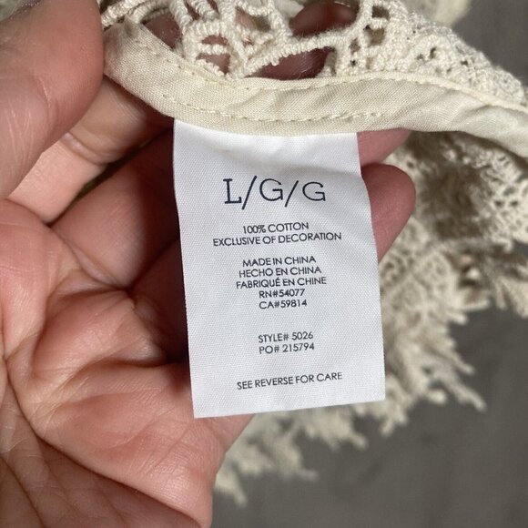 Cabi Capri Top #5026 Ecru Crochet Swim Cover Beach Resort Summer Vacation - Picture 11 of 14